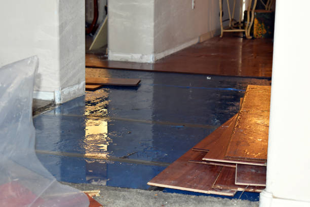 Professional Water Damage Restoration technician working in Whitelaw, WI